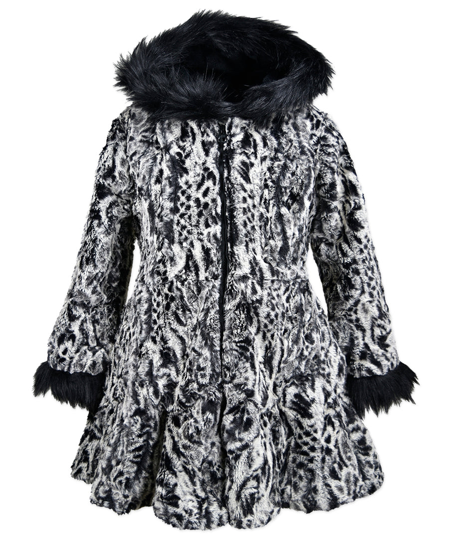 Hood Flounce Coat - Midnight butterfly