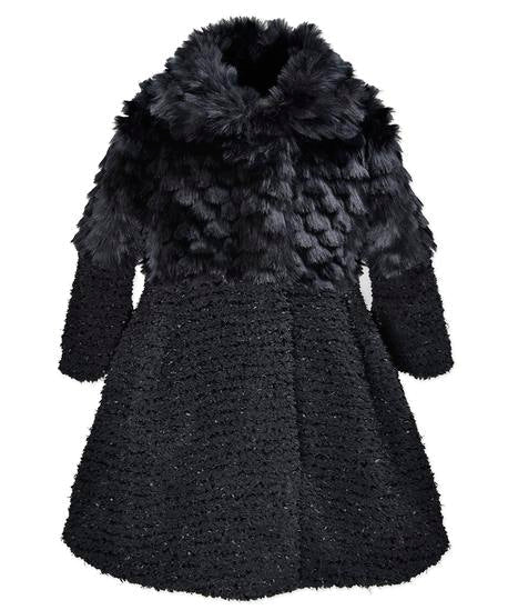 Contrast Coat - Eyelash faux wool