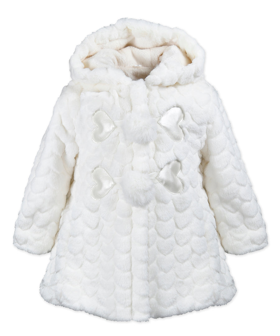 Pompom Toggle Coat - White marshmallow