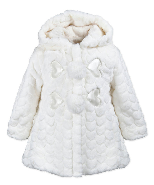 Pompom Toggle Coat - White marshmallow