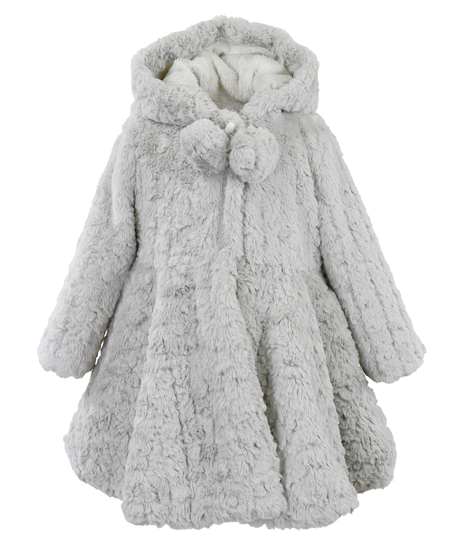 Flared Skirt Coat - Grey pebble
