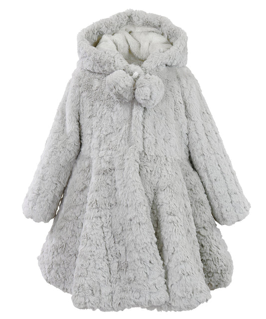 Flared Skirt Coat - Grey pebble