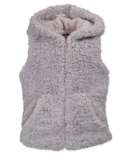 Zip hooded vest - Pink Lamb