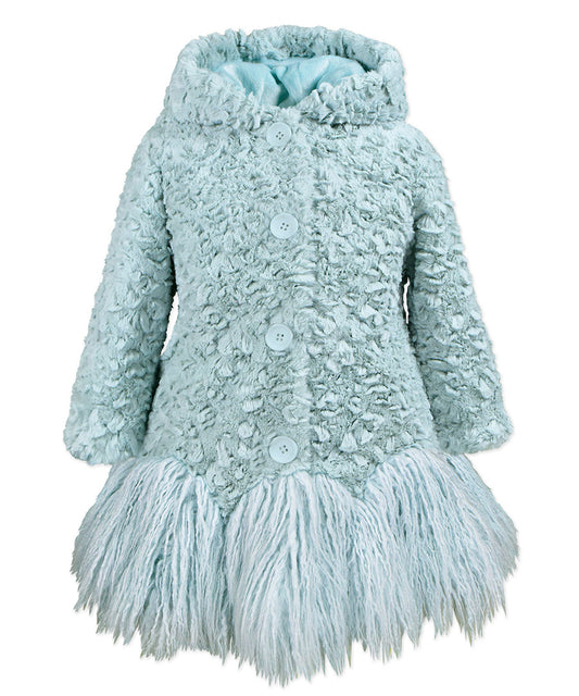 Shaggy skirt coat - Glacier Mist Wave