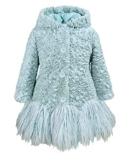 Shaggy skirt coat - Glacier Mist Wave