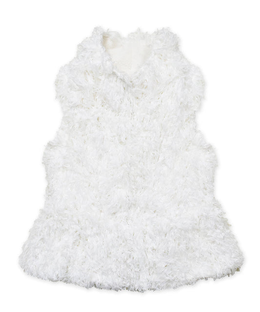 Peplum vest - Snow Faux Feather