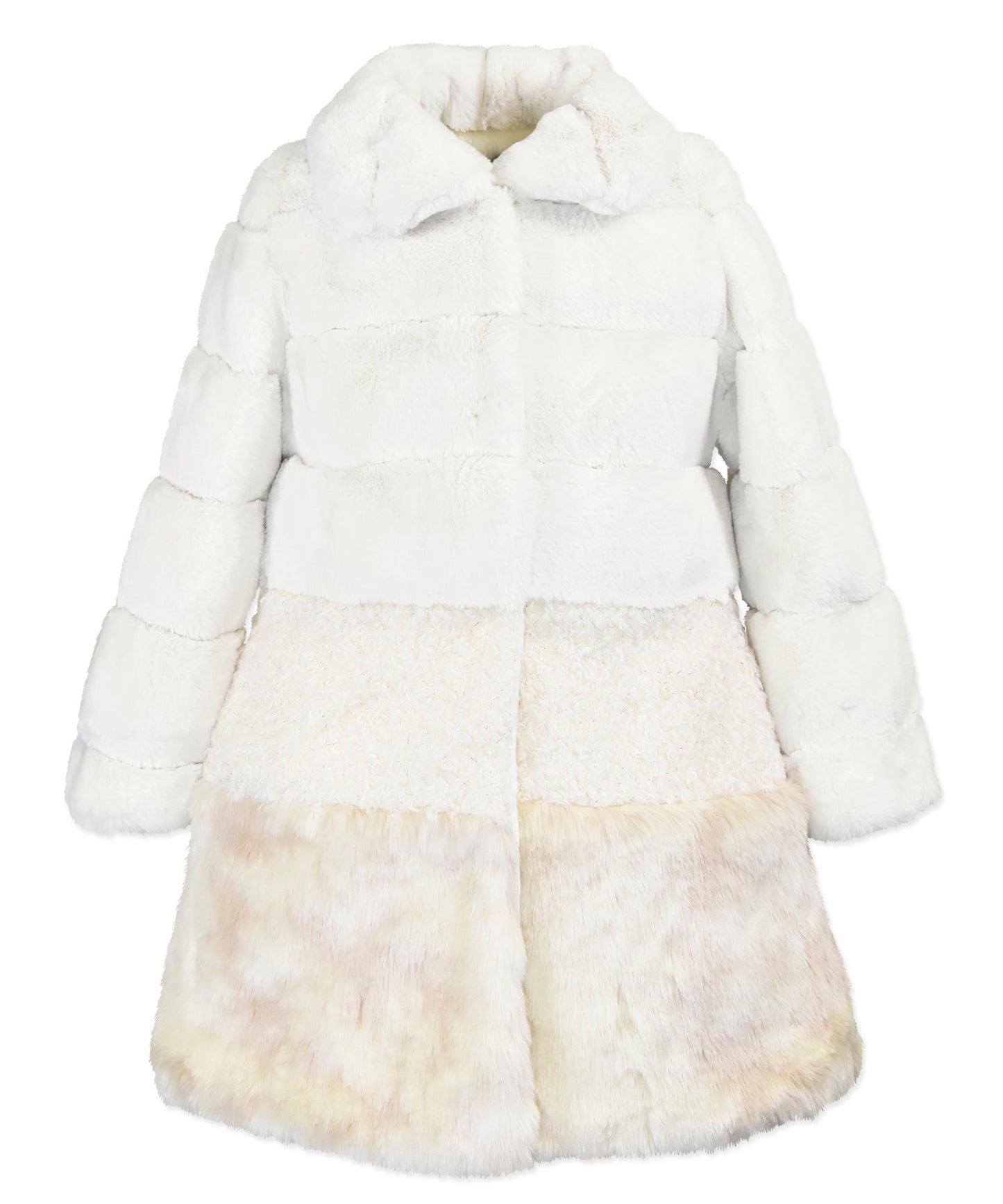 Tier Faux Fur Coat - Strawberry swirl
