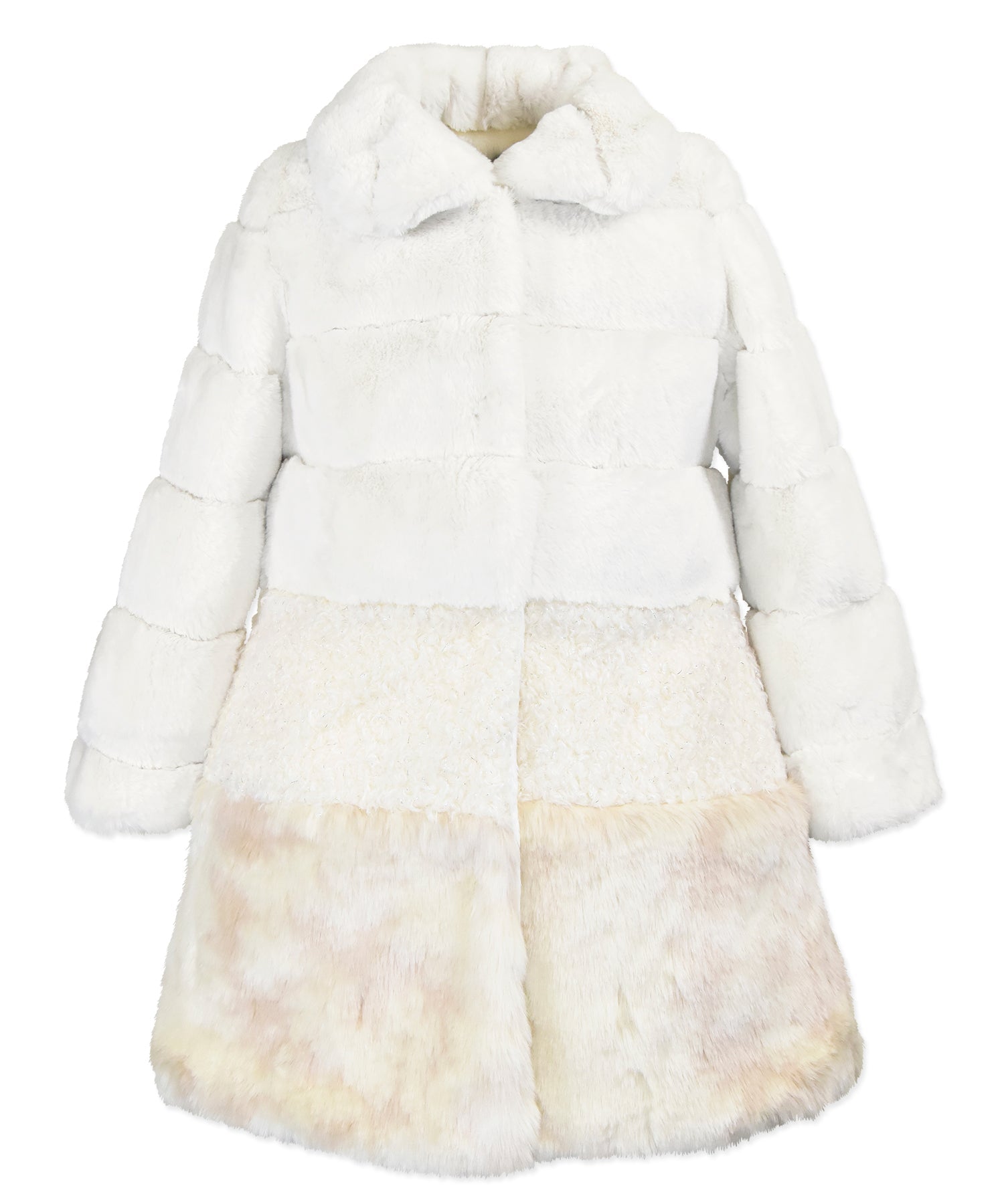 Tier Faux Fur Coat - Strawberry swirl