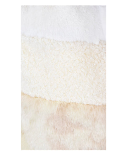 Tier Faux Fur Coat - Strawberry swirl