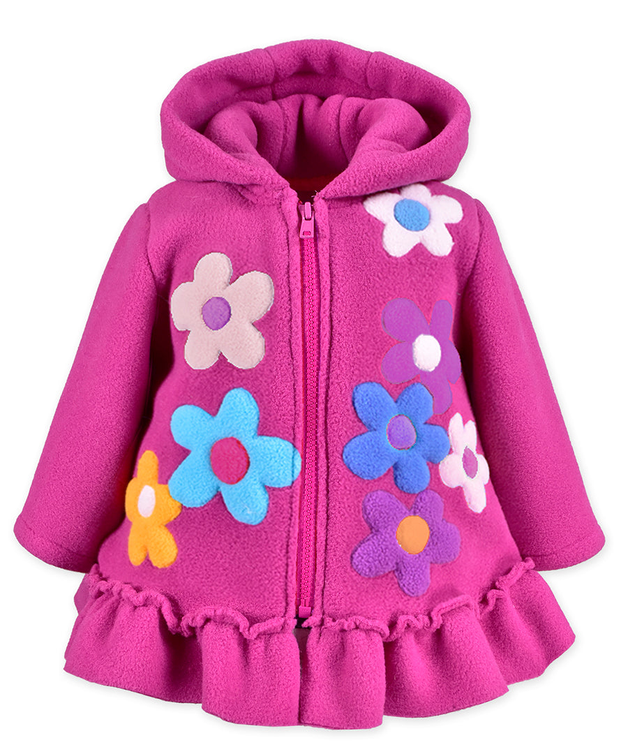Flower party coat - Raspberry