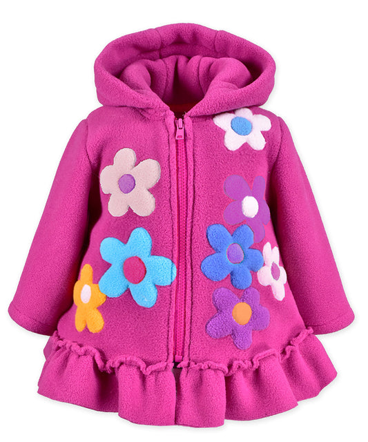Flower party coat - Raspberry