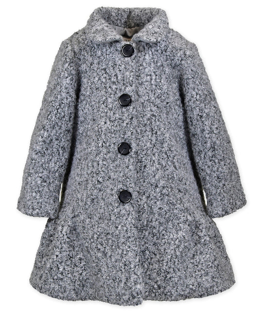 Princess seam coat - Grey Curly Berber