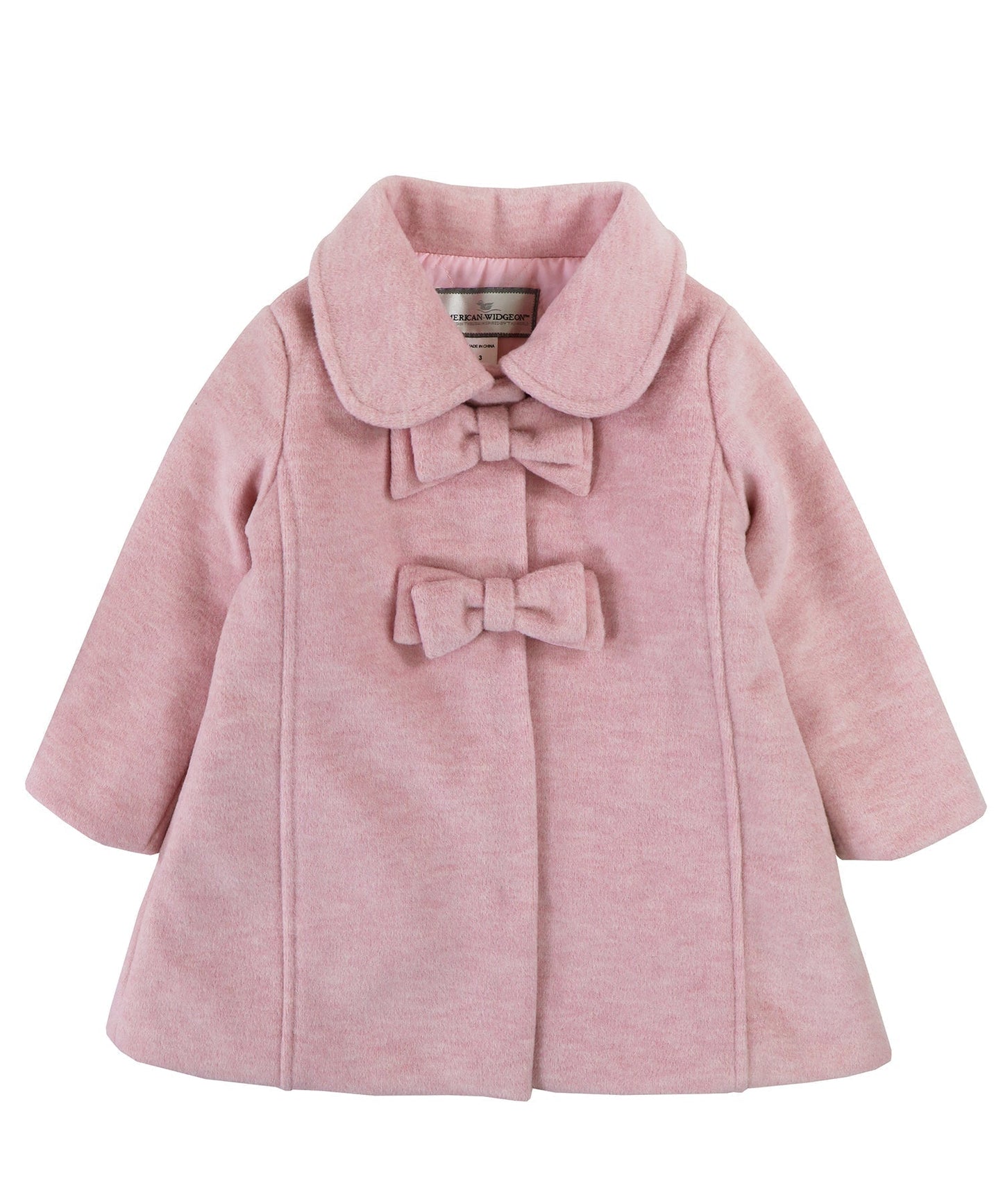 2 Bow Car Coat - Heather Pink