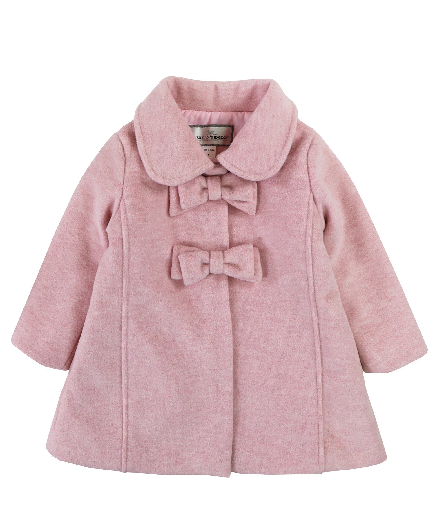 2 Bow Car Coat - Heather Pink