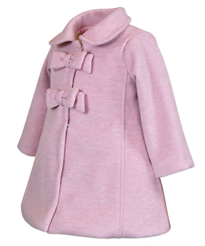 2 Bow Car Coat - Heather Pink