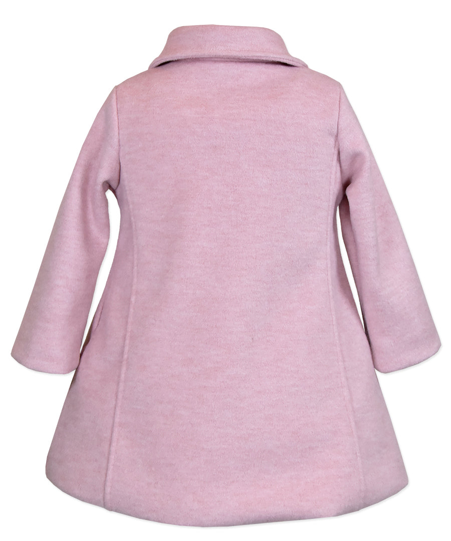2 Bow Car Coat - Heather Pink