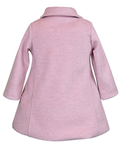2 Bow Car Coat - Heather Pink