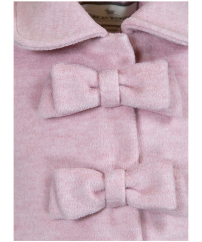 2 Bow Car Coat - Heather Pink