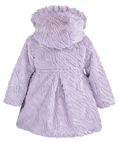 Ruffle hood coat - Purple Rain
