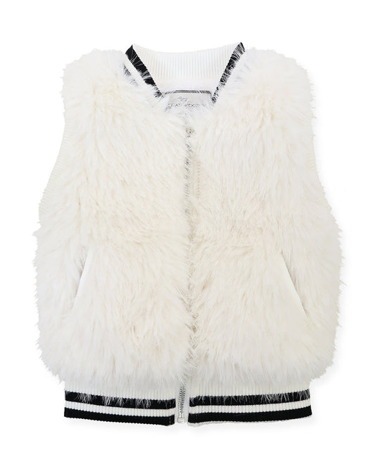 Varsity Vest - Snow rain shag