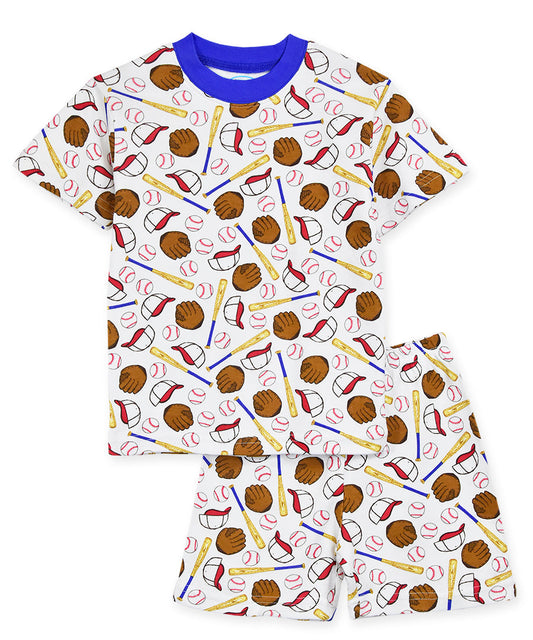 Sara's Prints Unisex Short Pajama Set - Baseball Game