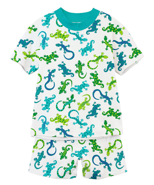 Sara's Prints Unisex Short Pajama Set - Gecko