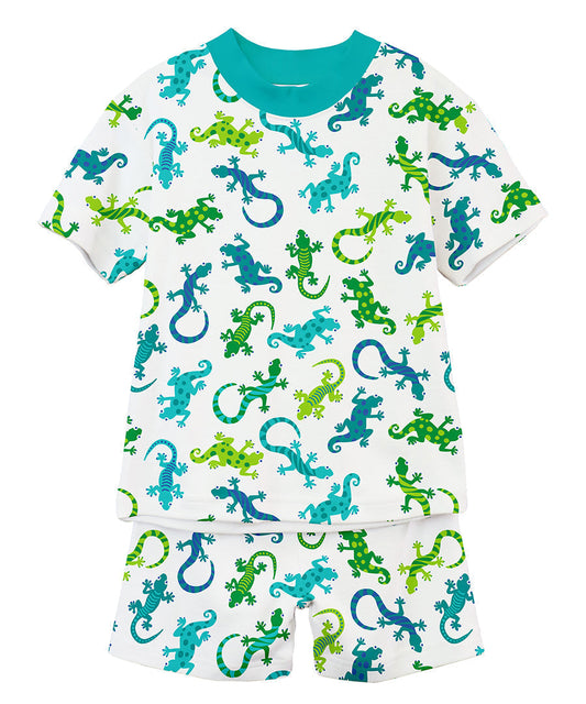 Sara's Prints Unisex Short Pajama Set - Gecko