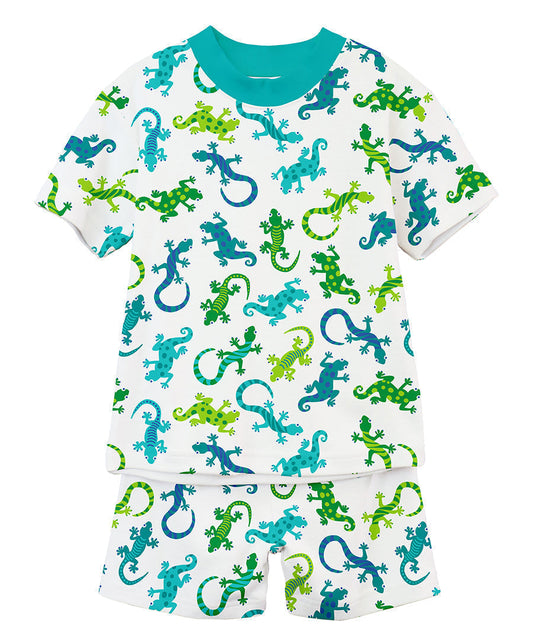 Sara's Prints Unisex Short Pajama Set - Gecko