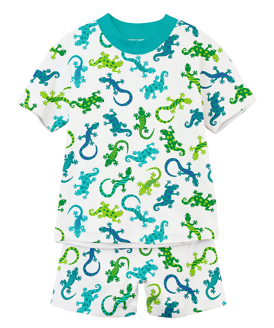 Sara's Prints Unisex Short Pajama Set - Gecko