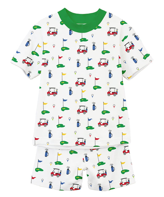 Sara's Prints Unisex Short Pajama Set - Golf