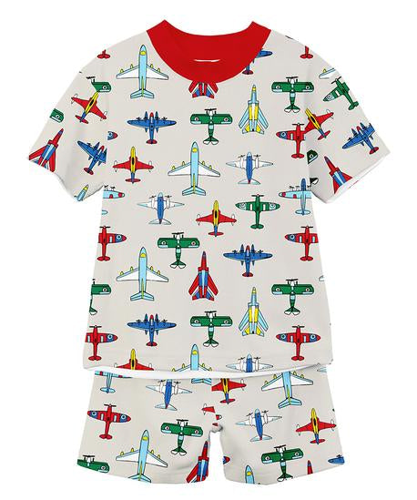 Sara's Prints Unisex Short Pajama Set - Jets