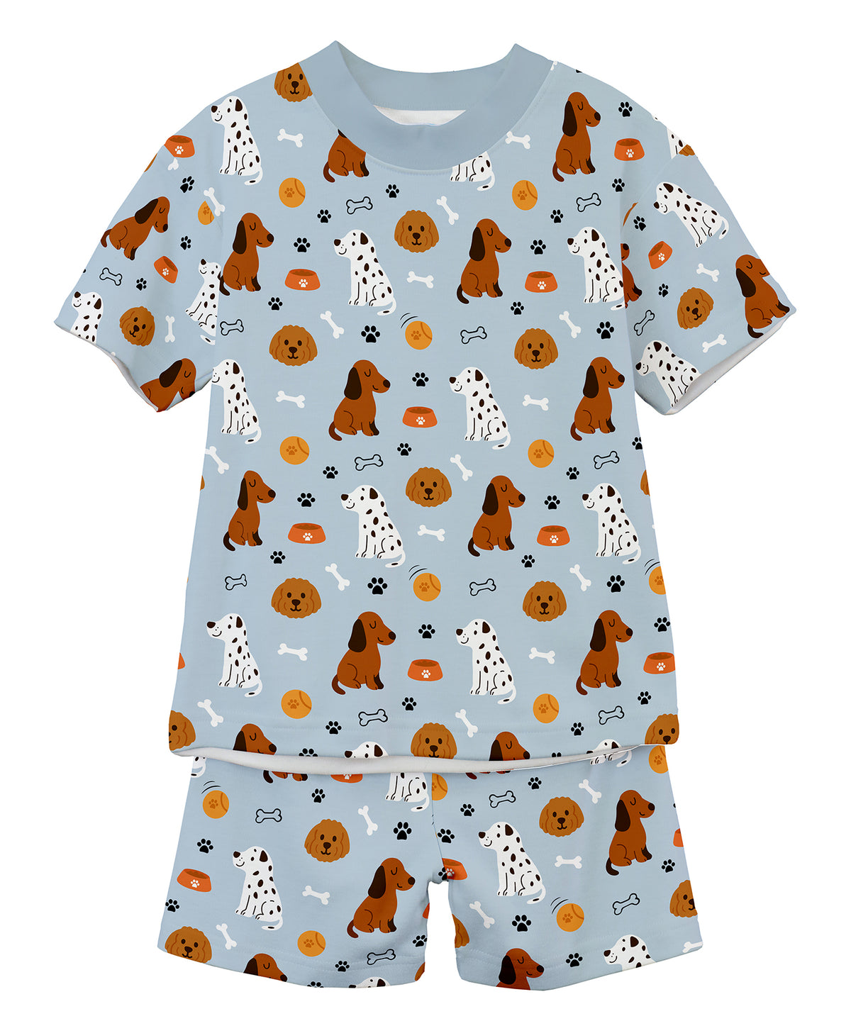 Sara's Prints Unisex Short Pajama Set - My puppies