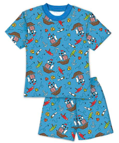 Sara's Prints Unisex Short Pajama Set - Pirate Adventure