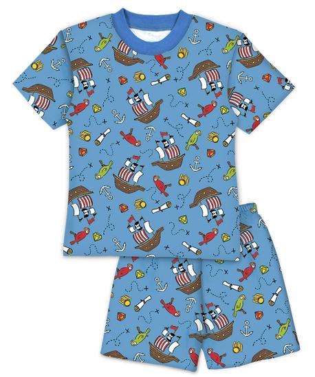 Sara's Prints Unisex Short Pajama Set - Pirate Adventure