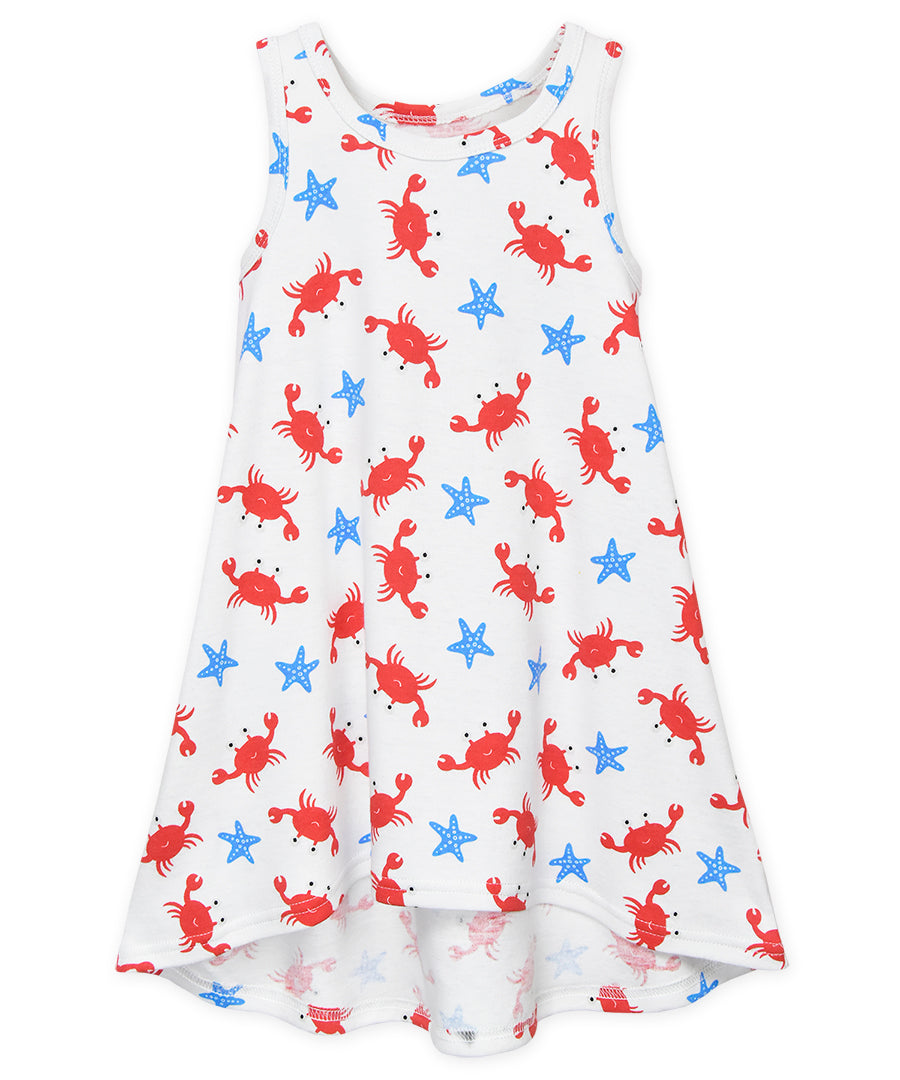 Sleeveless Hi-Lo Gown - Crab & starfish