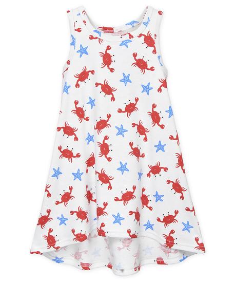 Sleeveless Hi-Lo Gown - Crab & starfish