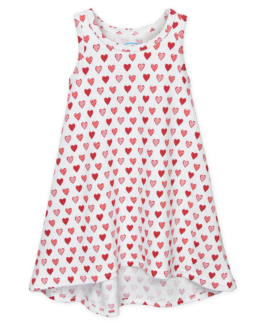 Sleeveless Hi-Lo Gown - Gingham hearts