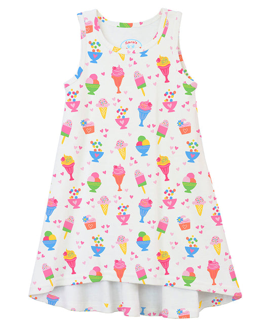 Sleeveless Hi-Lo Gown - Ice cream