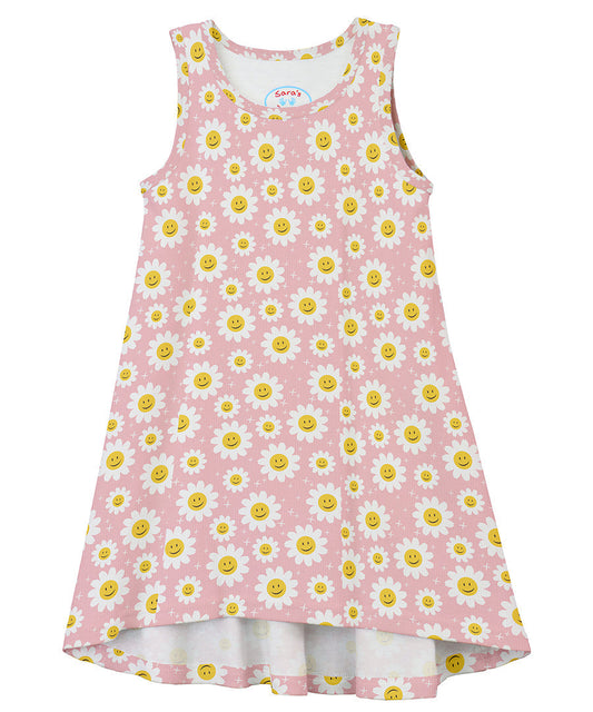 Sleeveless Hi-Lo Gown - Smiling Daisies