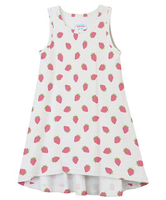 Sleeveless Hi-Lo Gown - Strawberries