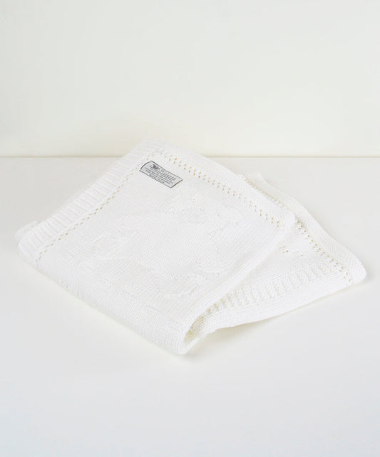 100% Cotton Super Soft Blanket - White bear