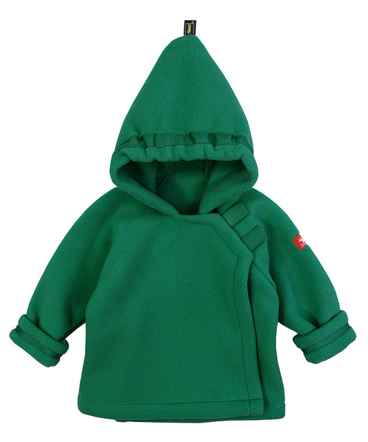 Warmplus Fleece Favorite Jacket, Wrap Close, Hood - Forest green
