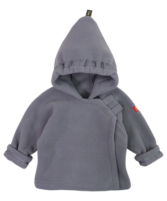 Warmplus Fleece Favorite Jacket, Wrap Close, Hood - Slate grey