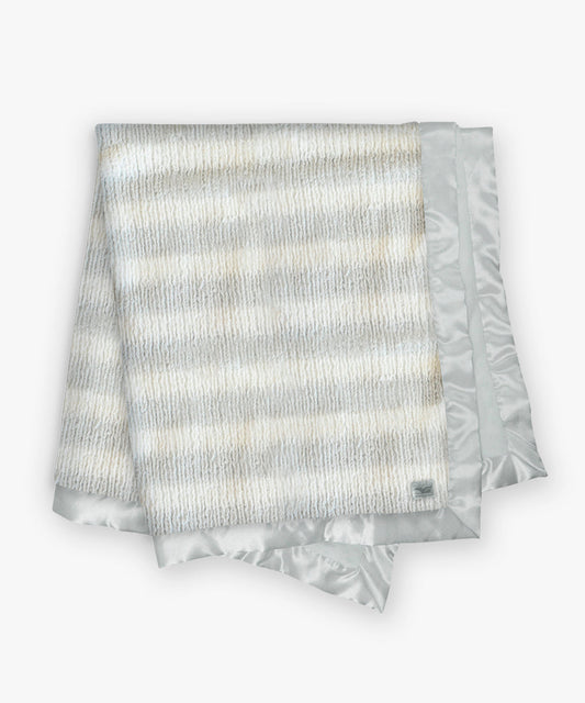 Baby blanket 30x36 - Sweater knit stripe grey