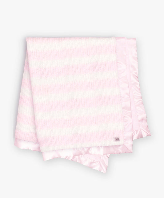Baby blanket 30x36 - Sweater knit stripe pink