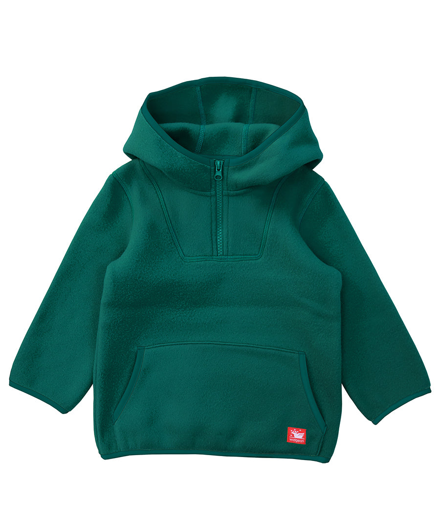 Hooded 1/4-zip pullover - Alpine green