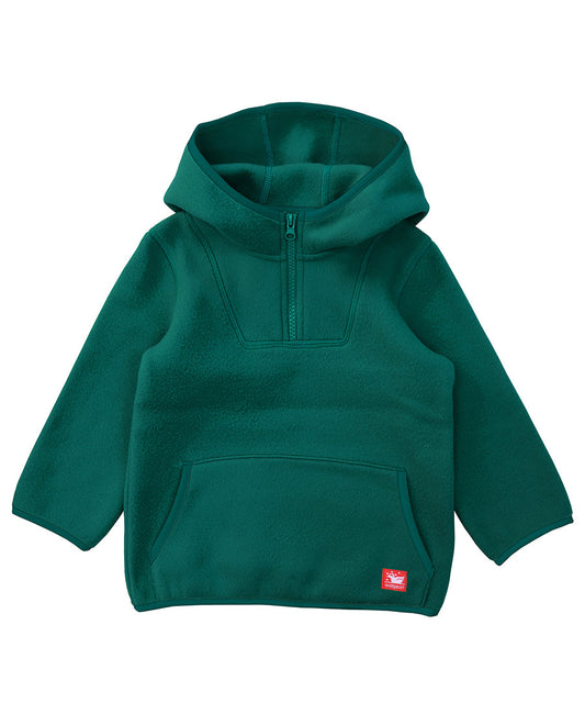 Hooded 1/4-zip pullover - Alpine green