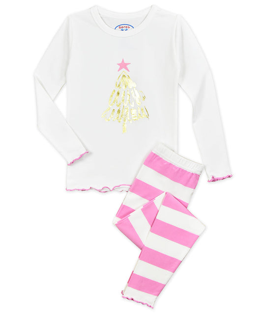 Girls Snug Fit Pj - Gold Tree