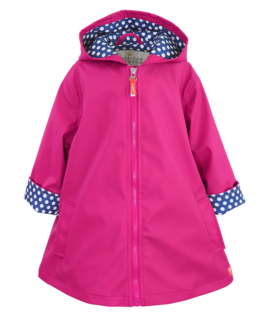 Girls A-Line Raincoat - Deep pink