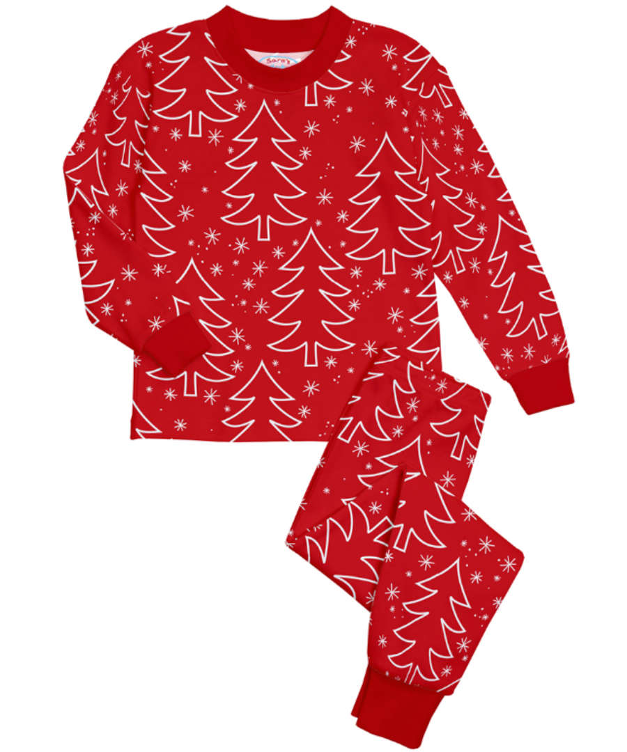 Super Soft Classic Pajama Set - Red Trees